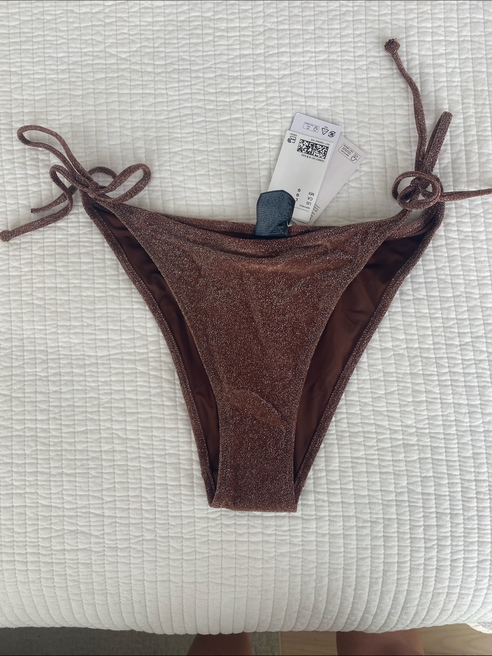 H&M Shimmery Brown Side-Tie Bikini Bottom